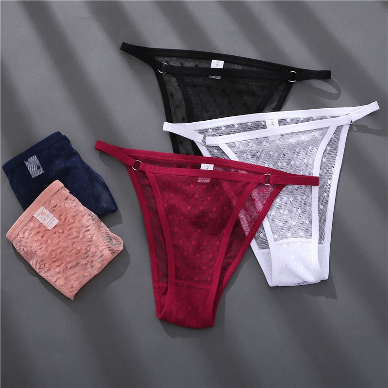 Six-pack of The Clothing Company Sydney lace perspective panties, sexy underwear briefs, plus size lingerie and intimate undergarments