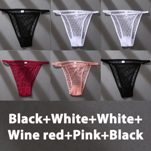 Six-pack of The Clothing Company Sydney lace perspective panties, sexy plus size underwear with feminine lace detail.