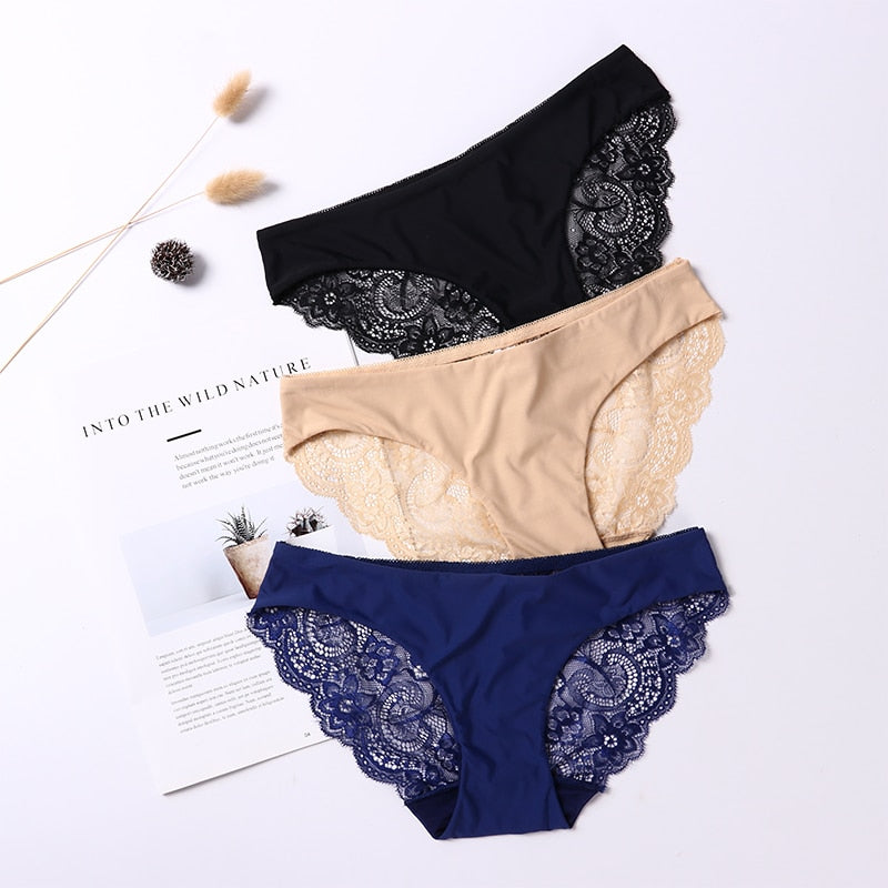 Lace plus size underwear panties, transparent low-rise cotton briefs from The Clothing Company Sydney, showcasing delicate lace details.
