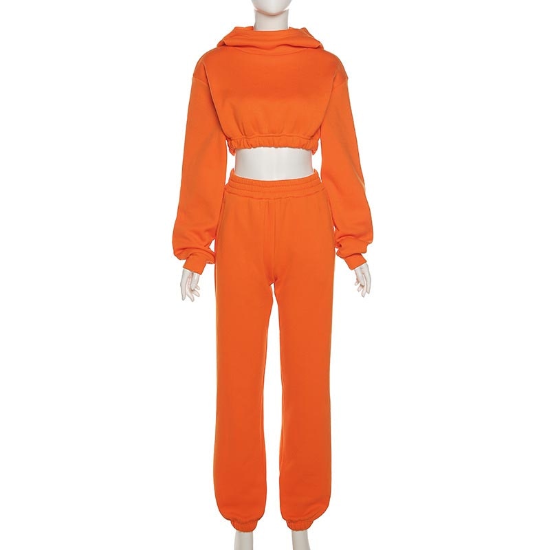 Solid beige tracksuit pants from The Clothing Company Sydney, casual long sleeve hoodie and matching trouser set.