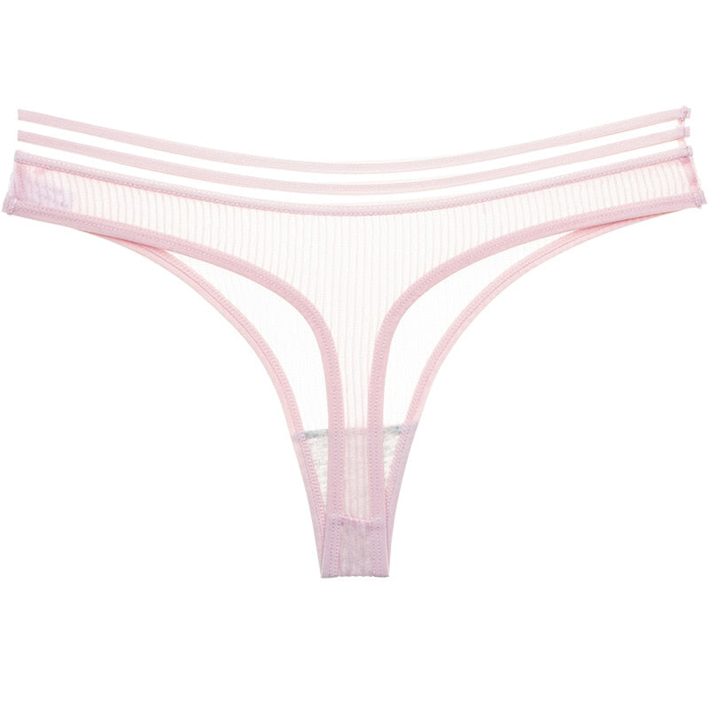 Seamless transparent ice silk mesh thong underwear for women, low-rise G-string lingerie by The Clothing Company Sydney.