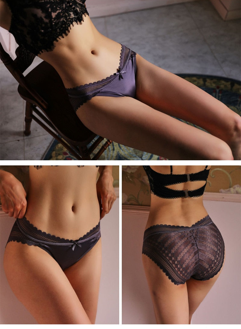 Seamless transparent lace panties by The Clothing Company Sydney, comfortable women’s solid lingerie underwear with a smooth fit.