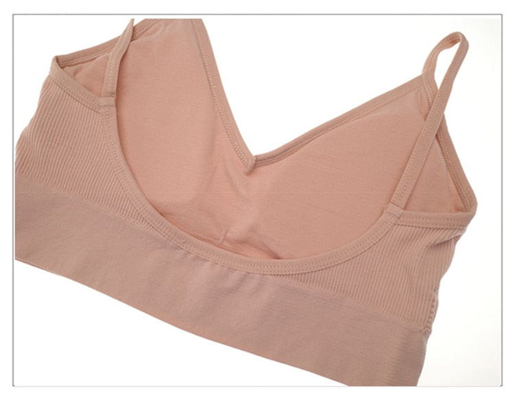 Seamless cotton bra and thong set with low waist design, wire-free bralette and panties by The Clothing Company Sydney.