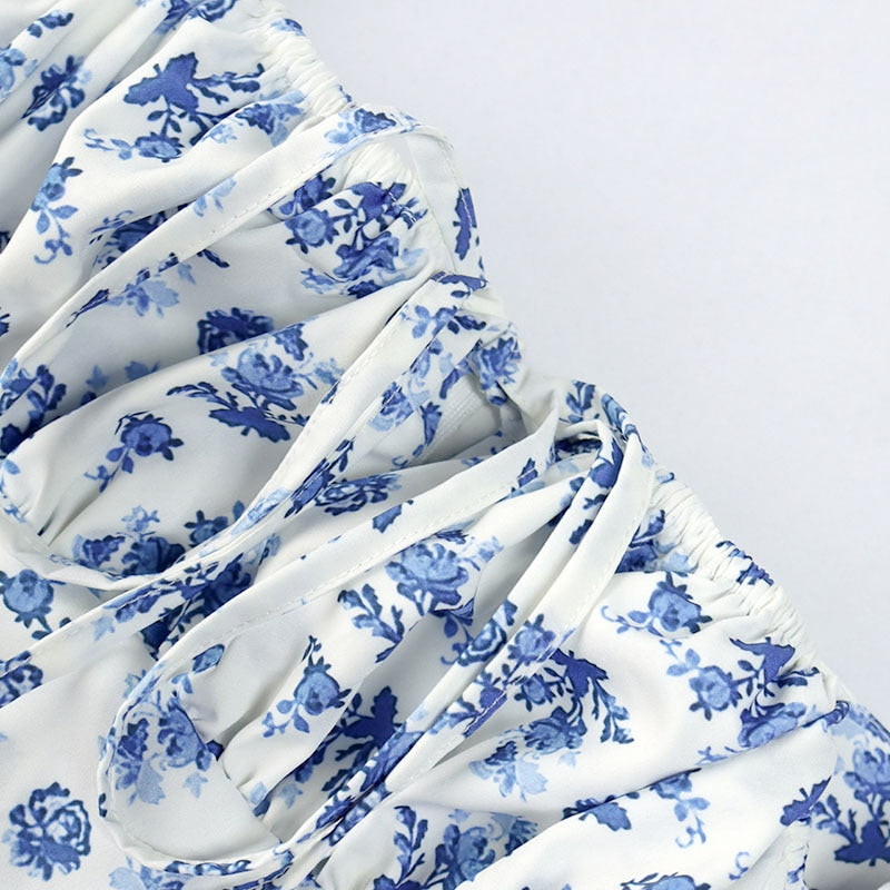 Floral print elegant short sleeve split dress by The Clothing Company Sydney, showcasing a stylish dress with a flowy skirt.
