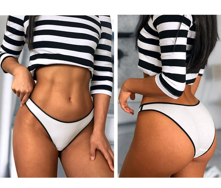 Soft cotton mix low-waist seamless lingerie underwear by The Clothing Company Sydney, breathable G-string briefs with high elasticity.