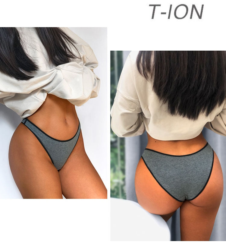 Soft cotton mix low-waist seamless G-string briefs from The Clothing Company Sydney, breathable and high-elasticity lingerie.