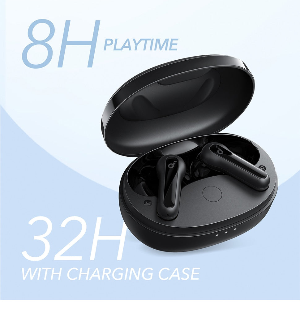 Anker Life P2 Mini true wireless earbuds with 10mm drivers, large bass, custom EQ, Bluetooth connectivity, compact gadget design