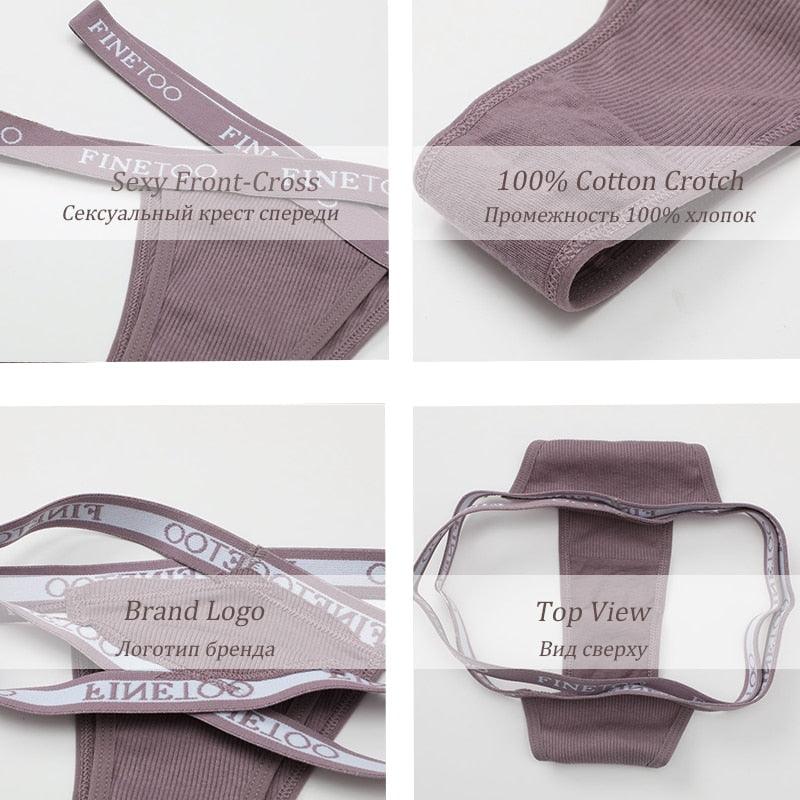Two pairs of low-rise Brazilian cotton panties for women with front cross design, breathable lingerie briefs by The Clothing Company Sydney