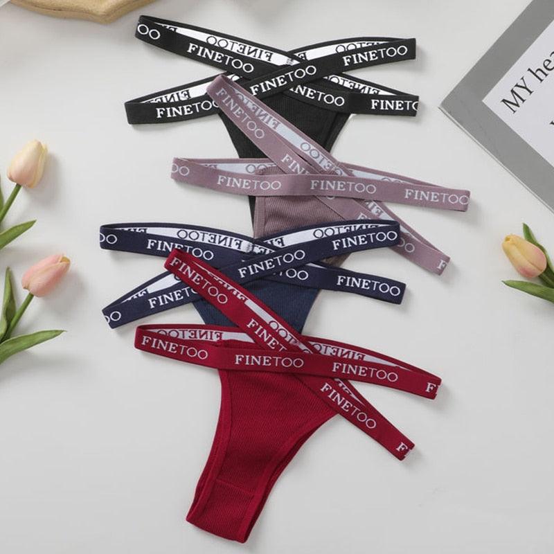 Two pairs of low-rise Brazilian cotton panties for women with front cross design, breathable lingerie briefs by The Clothing Company Sydney
