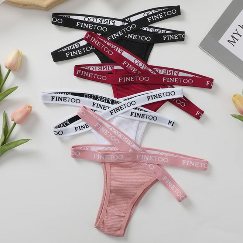 Two pairs of low-rise summer Brazilian cotton panties for women with front cross design, breathable lingerie briefs.