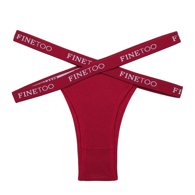 Two pairs of low-rise Brazilian cotton panties for women with front cross design, breathable lingerie briefs from The Clothing Company Sydney