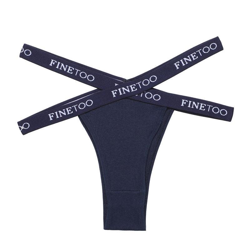Two pairs of low-rise summer Brazilian cotton panties with front cross design, breathable lingerie briefs for women.