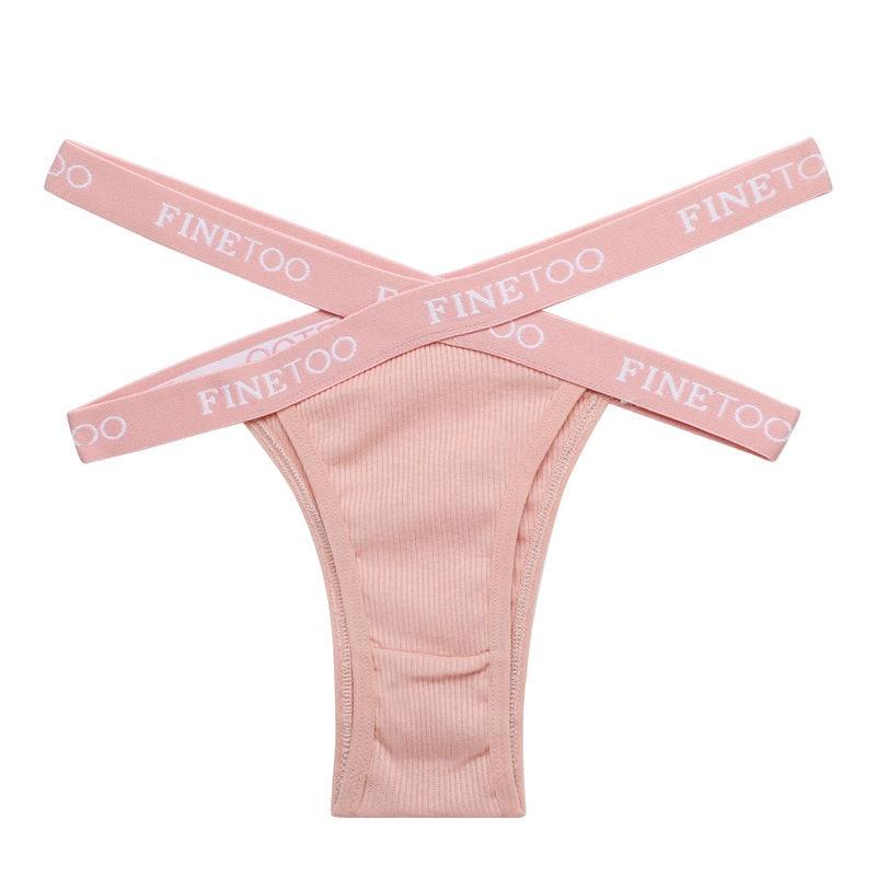 Two pairs of low rise summer Brazilian cotton panties with front cross design, breathable women's underwear by The Clothing Company Sydney