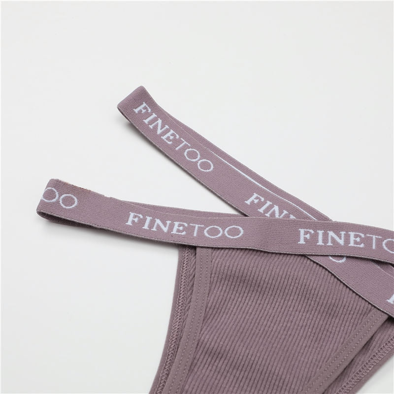 Two pairs of low-rise Brazilian cotton panties for women, breathable lingerie briefs with front cross design by The Clothing Company Sydney