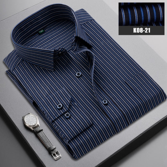 Boutique Men Clothing Business Casual Striped Plaid Regular Fit Men's Dress Shirt The Clothing Company Sydney