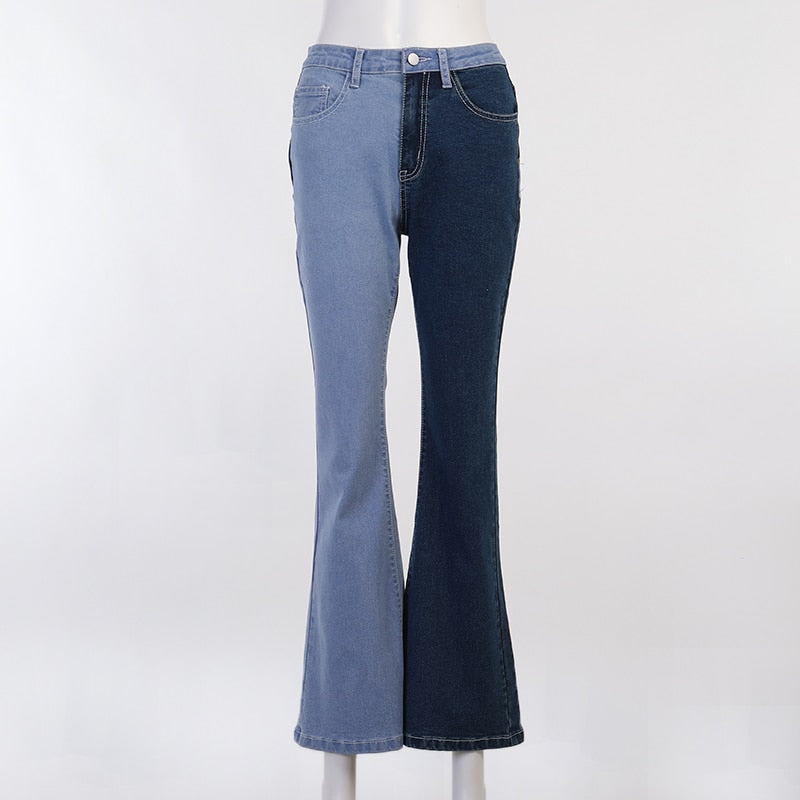 Vintage flare jeans with embroidery and patchwork by The Clothing Company Sydney, casual streetwear denim pants.