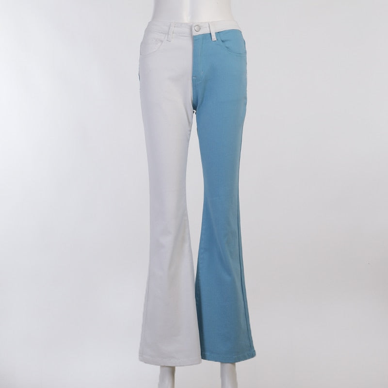 Vintage flare jeans with embroidery and patchwork, casual streetwear denim trousers by The Clothing Company Sydney.
