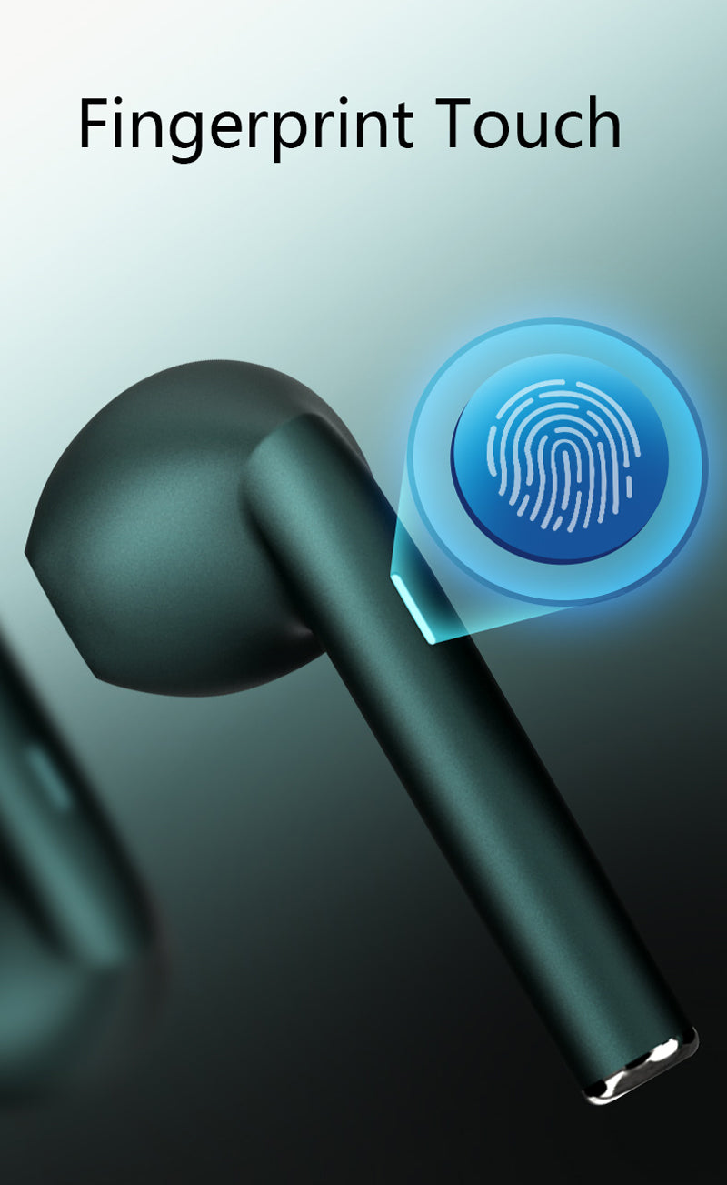 Wireless Bluetooth 5.1 earbuds from The Clothing Company Sydney, in-ear stereo headphones with mic for mobile phones.