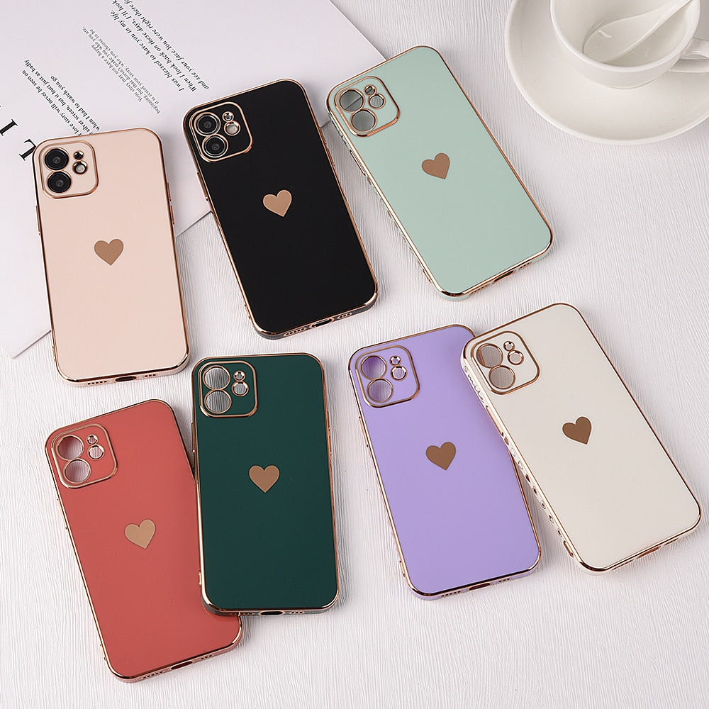 Solid Plating Lens Protection Phone Case For iPhone 12 11 Pro Max X XR XS Max 8 13 Pro Max Soft Cover Case The Clothing Company Sydney