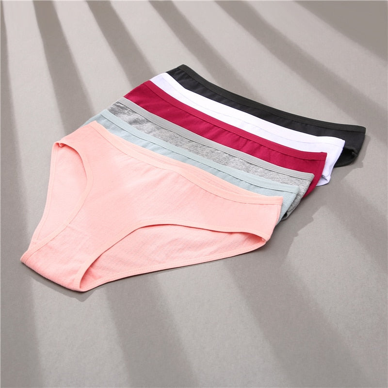 Three-pack cotton mix panties with jacquard pattern, solid colors, and comfortable underwear briefs from The Clothing Company Sydney.