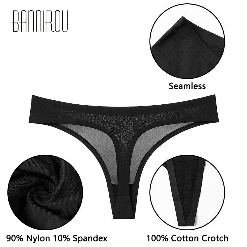 Ten seamless solid sports panties thongs and G-strings in T-back style from The Clothing Company Sydney, displayed in a pack.