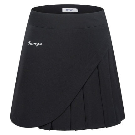 Ladies golf skirt set with sleeveless slim top and pleated skirt, dry fit tennis and badminton activewear by The Clothing Company Sydney.