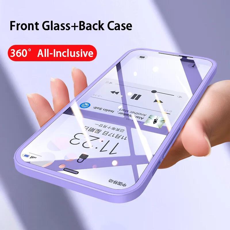 Clear front tempered glass and matte back PC phone case for iPhone 13, 12, 11 Pro Max, XS, XR, 7, 8 Plus, SE 2020 by The Clothing Company Sydney