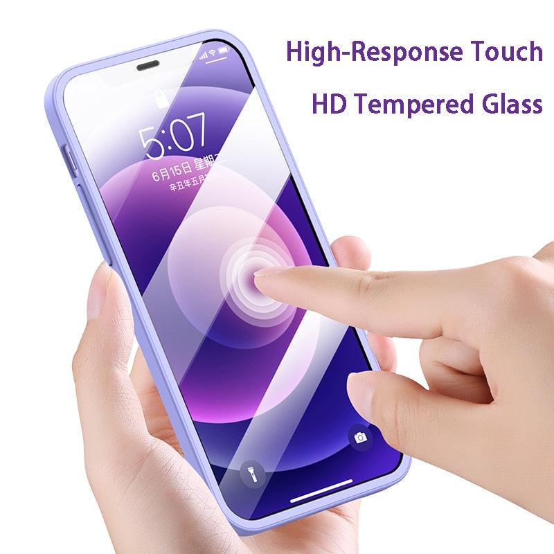 2 Piece 360 Front Tempered Glass+Matte Back PC Case For iPhone 13 12 11 Pro Max X XR XS 7 8Plus SE 2020 Full Protection Shockproof Cover The Clothing Company Sydney