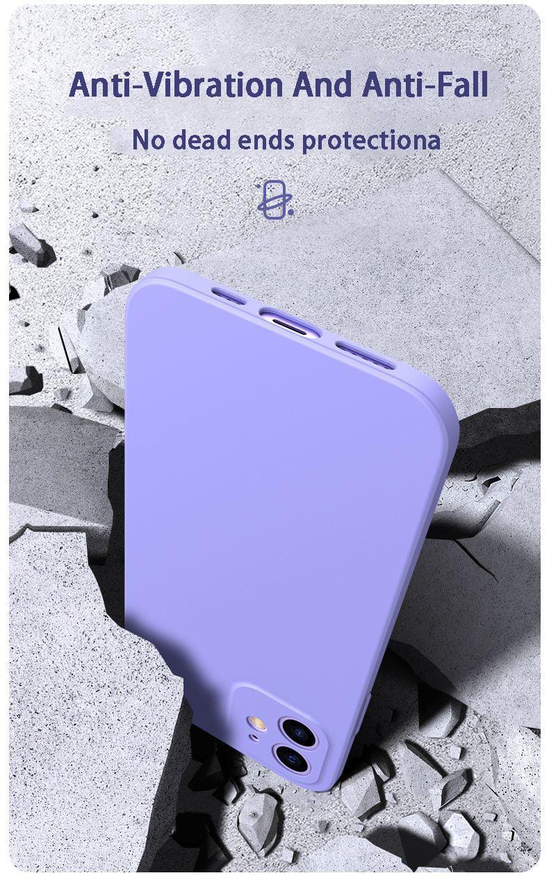 2-piece iPhone case with tempered glass front and matte back for models 11 to 13, shockproof full protection cover.