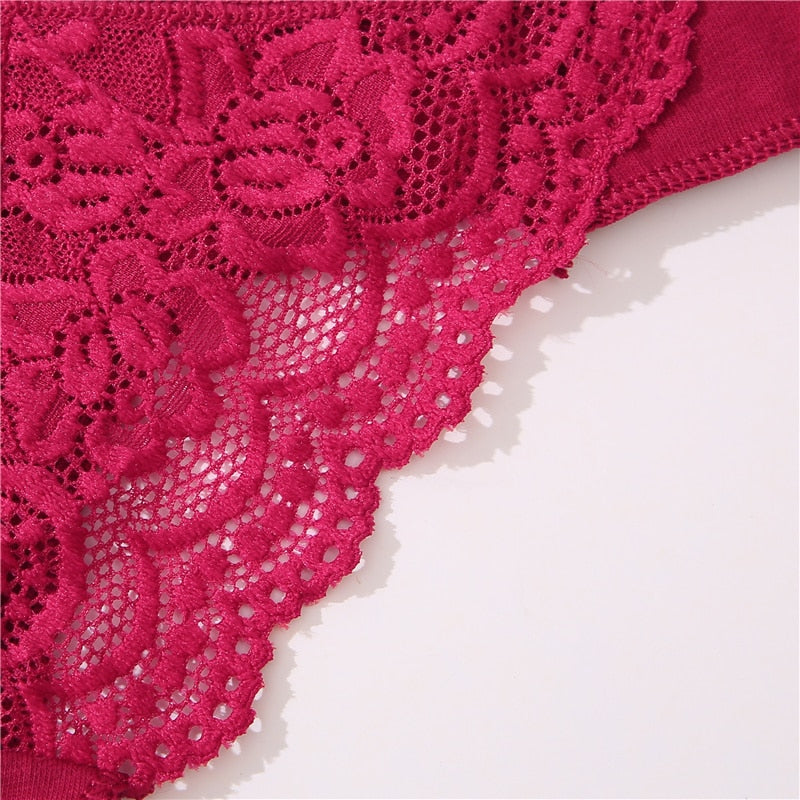 Floral lace G-string panties from The Clothing Company Sydney featuring soft, hollow-out design and delicate lingerie style