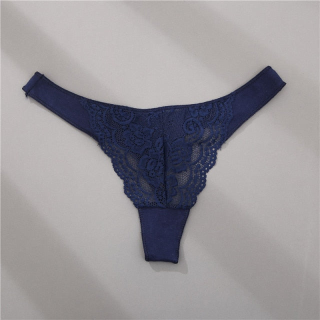 Floral lace G-string panties from The Clothing Company Sydney featuring hollow-out design and soft, comfortable underwear for women.