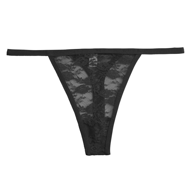 Floral lace G-string panties from The Clothing Company Sydney, featuring hollow-out design and soft, comfortable underwear.