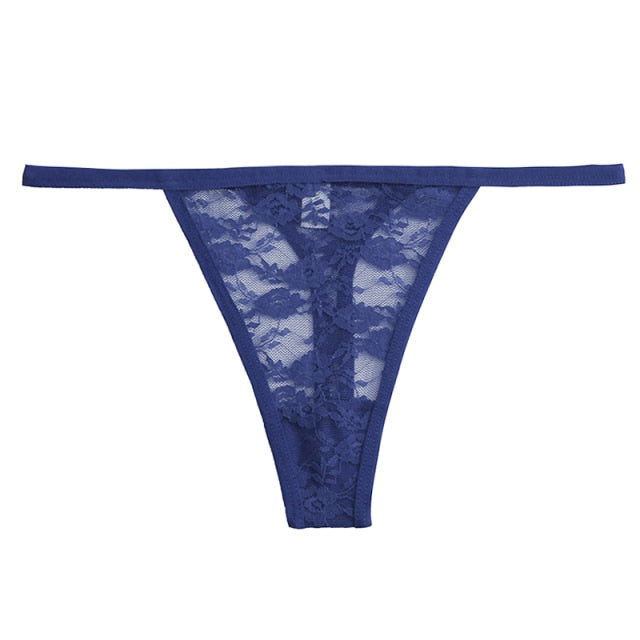 Floral lace G-string panties from The Clothing Company Sydney with hollow-out design, soft and comfortable underwear for women.