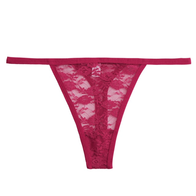 Floral lace G-string panties from The Clothing Company Sydney, featuring soft, hollow-out design and delicate lingerie style.