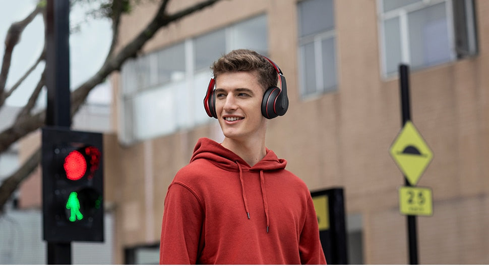 Anker Soundcore Life Q10 wireless Bluetooth foldable headphones with Hi-Res sound, shown with padded ear cups and adjustable headband.