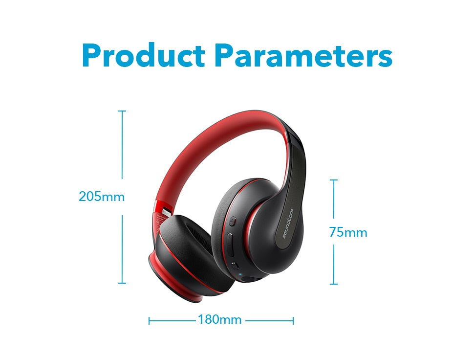Anker Soundcore Life Q10 wireless Bluetooth headphones with foldable design and Hi-Res certified sound, shown in black.
