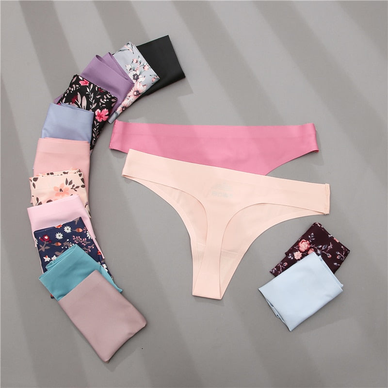Seamless floral print low-rise G-string underwear from The Clothing Company Sydney, breathable and comfortable intimate lingerie.