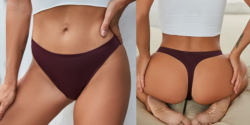 Seamless floral-print thong from The Clothing Company Sydney, low-rise breathable G-string lingerie with comfortable fit.