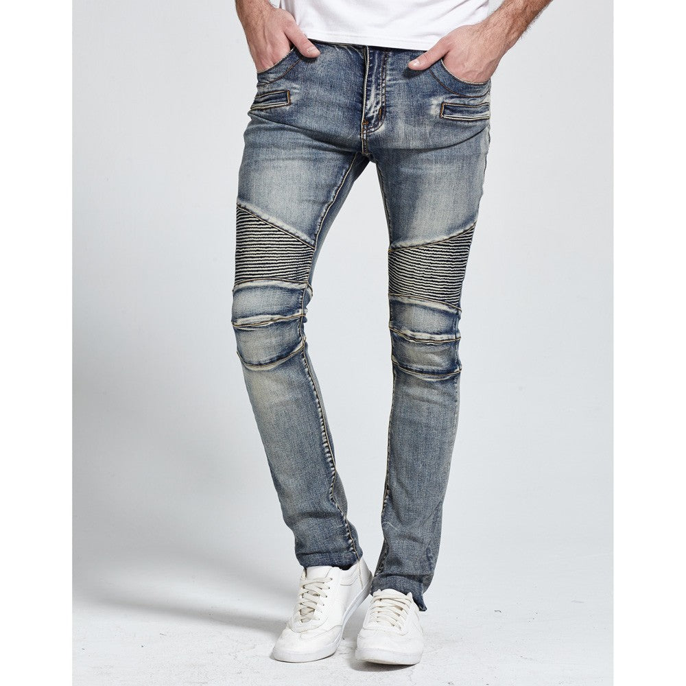 Biker skinny stretch casual jeans from The Clothing Company Sydney, fitted pants with a modern, casual style.