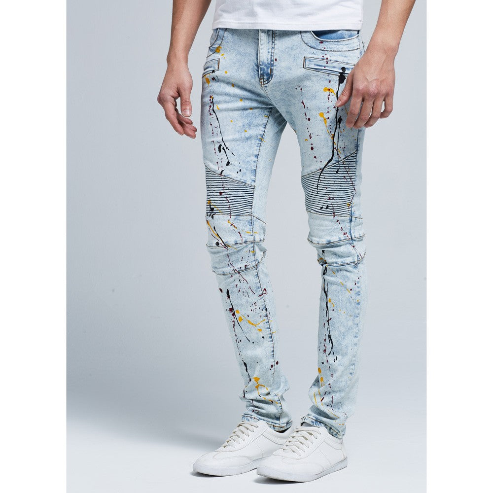 Biker skinny stretch casual jeans from The Clothing Company Sydney, showing fitted denim pants with a casual style.