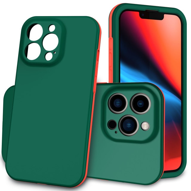 Silicone shockproof iPhone case with hard PC cover by The Clothing Company Sydney for models 6S to 13, featuring 360 armor protection.