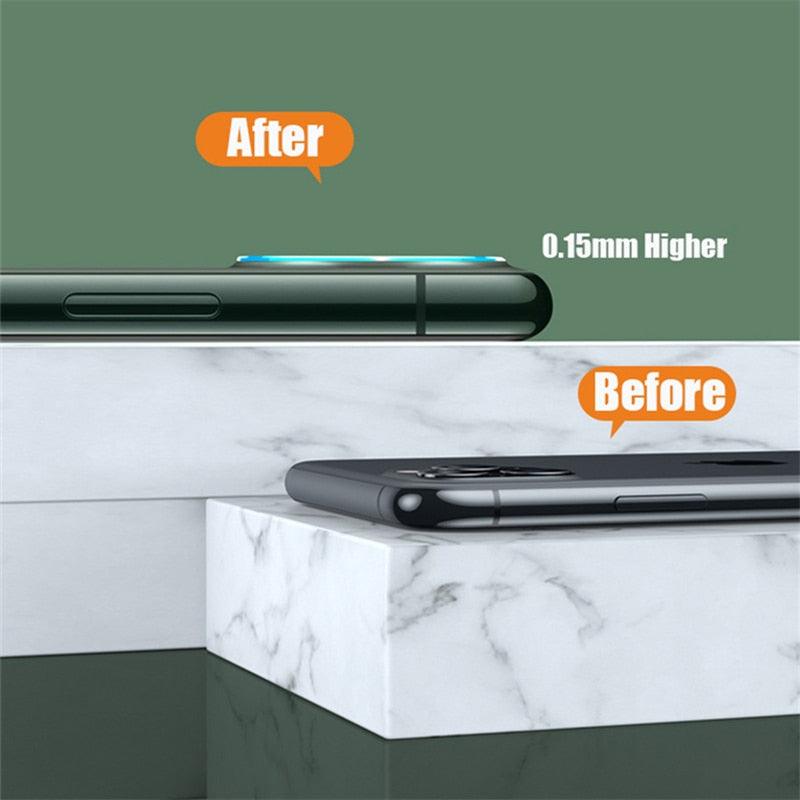 Two tempered glass camera protectors for iPhone 11, 12, 13 Pro Max, full cover screen protector film from The Clothing Company Sydney