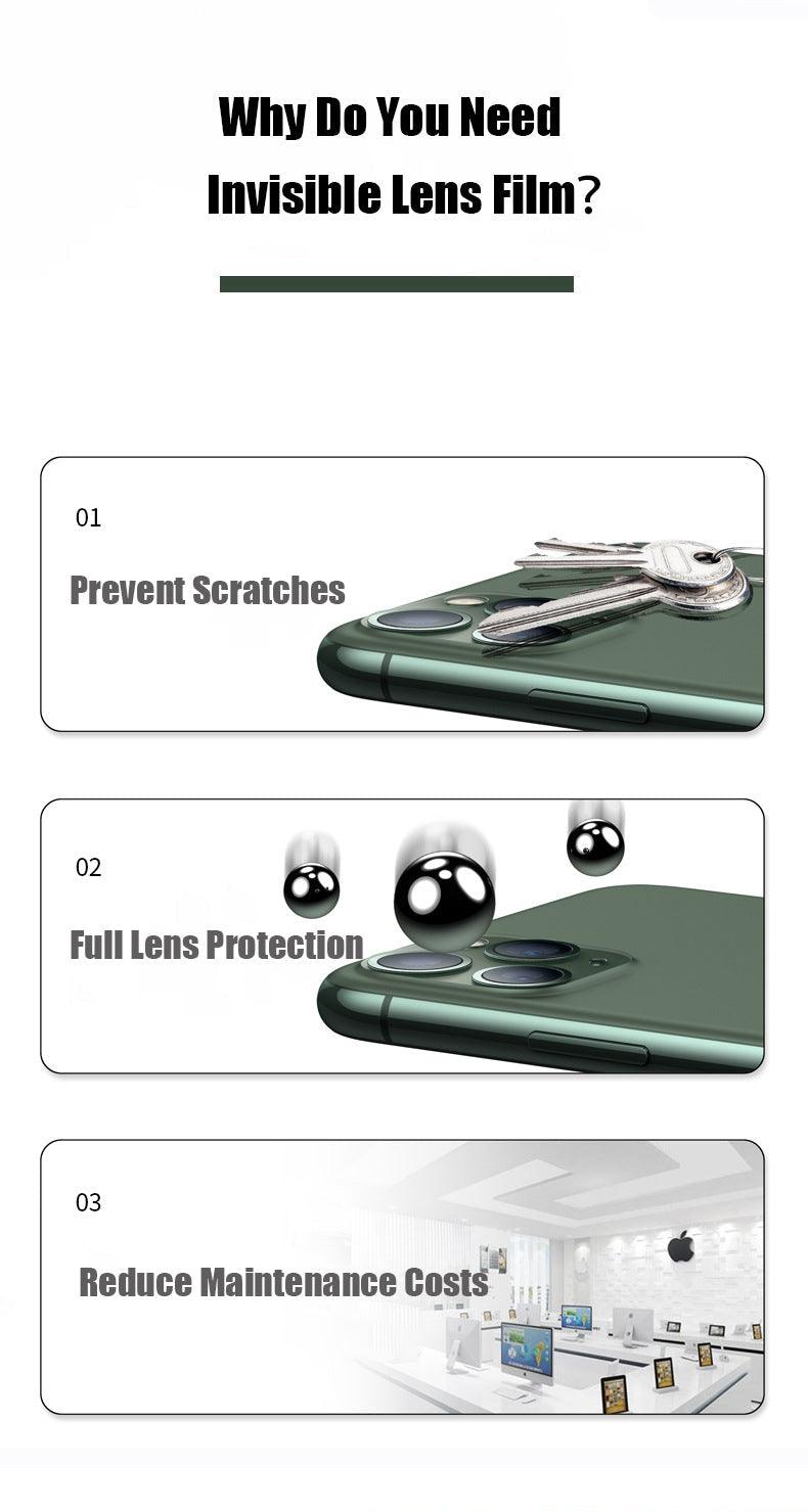 Two tempered glass camera protectors for iPhone 11, 12, 13 Pro Max, full cover screen protector film from The Clothing Company Sydney