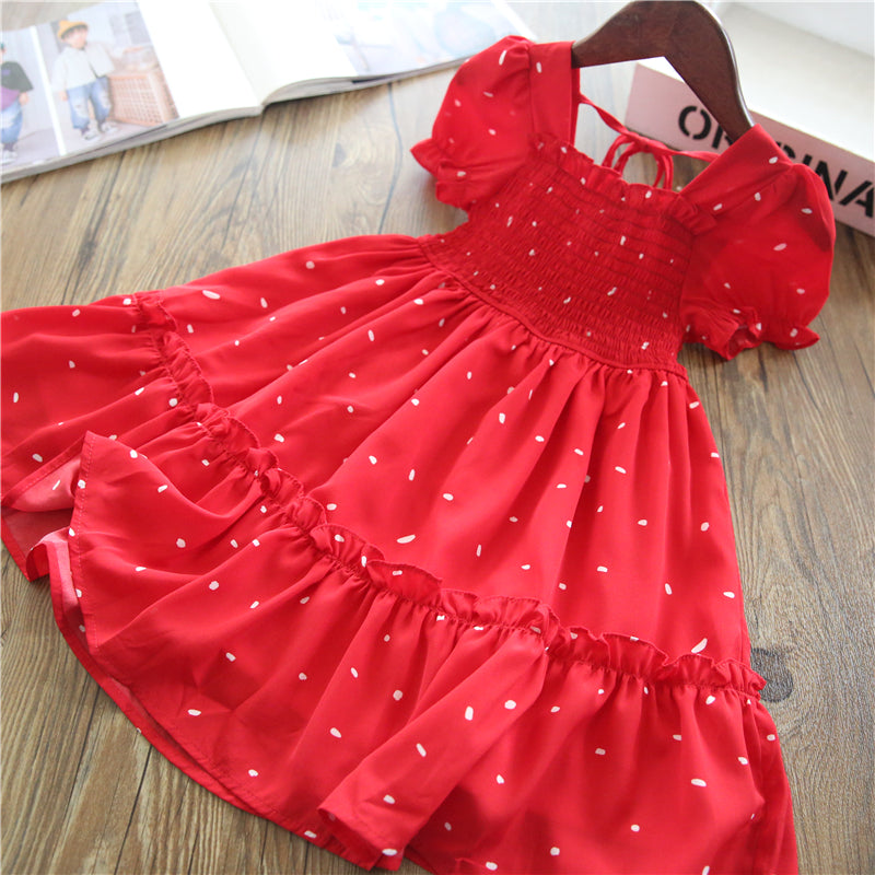 Girls princess fairy puff short sleeve summer dress with elegant ball gown style, perfect for birthday parties, by The Clothing Company Sydney.