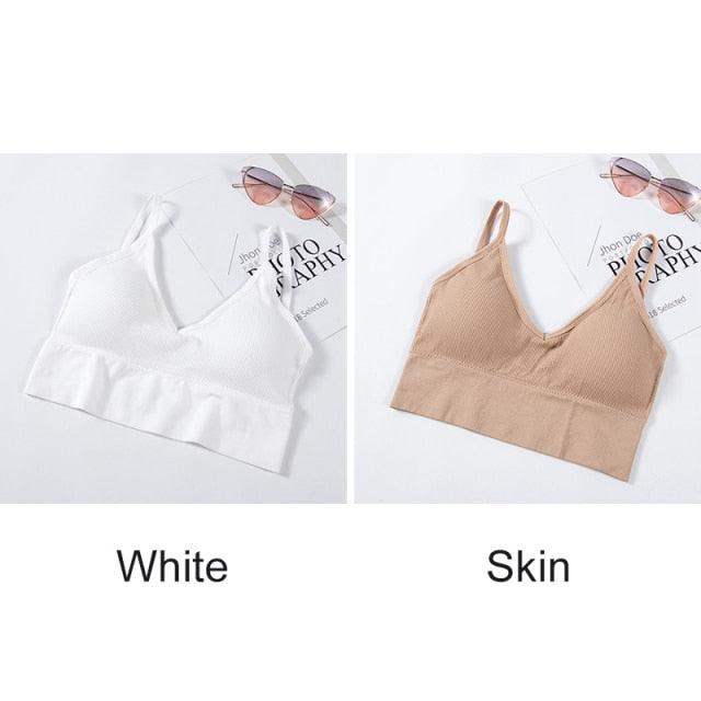 Two seamless U-type backless bralette bras from The Clothing Company Sydney, wire-free push-up bras in a pack of two.