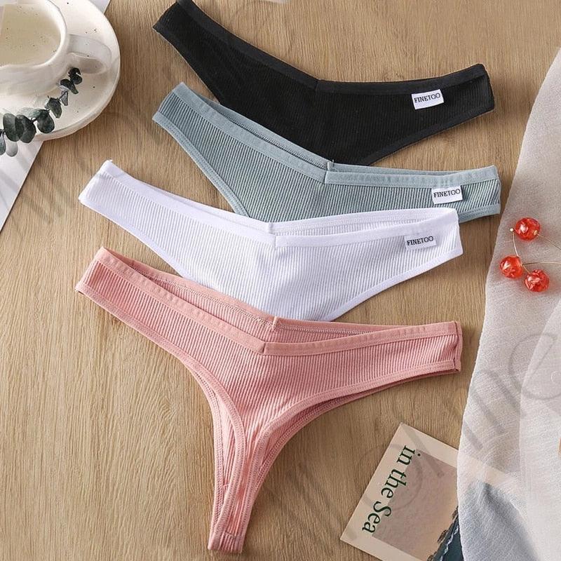 Two-pack cotton mix G-string thong underwear with V-waist design from The Clothing Company Sydney, showing the comfortable, seamless fit.