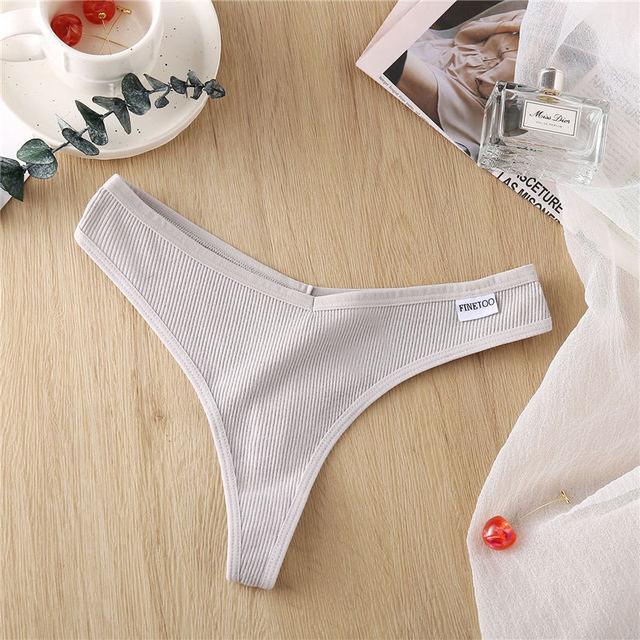 Two-pack cotton mix G-string thong underwear with V-waist design from The Clothing Company Sydney, featuring comfortable and breathable panties.