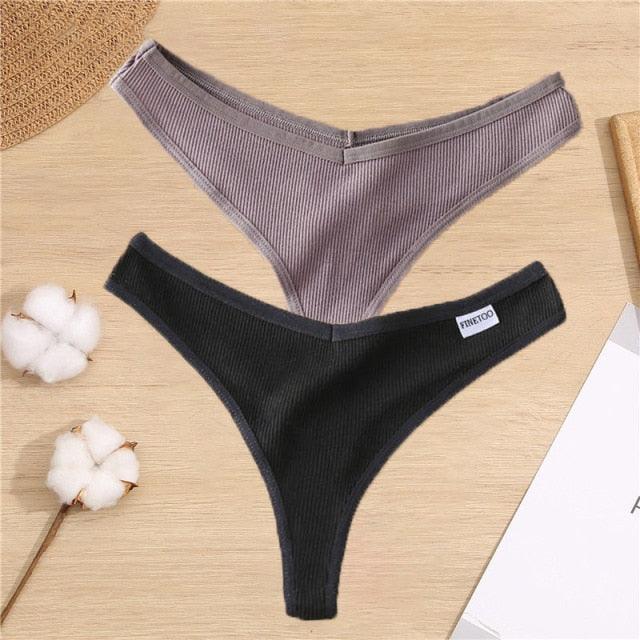 Two-pack cotton mix G-string thong underwear with V waist design from The Clothing Company Sydney, featuring comfortable and breathable briefs.