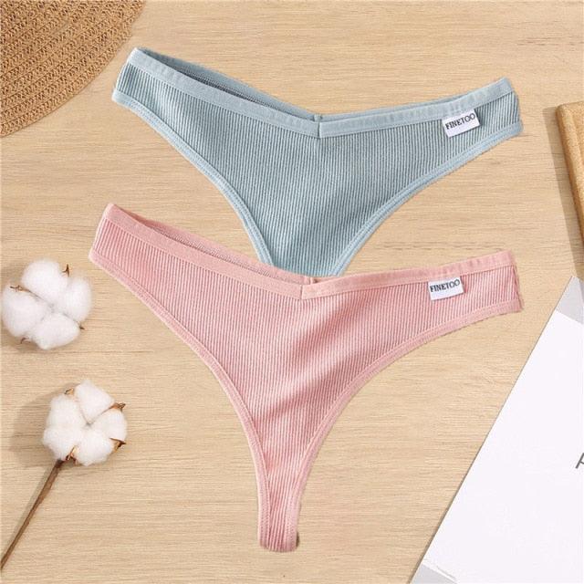 Two-pack cotton mix G-string thong underwear with V-waist design from The Clothing Company Sydney, showing the comfortable fit.