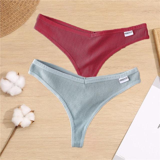 Two-pack cotton mix G-string thong underwear with V waist design from The Clothing Company Sydney, featuring comfortable briefs and underpants.